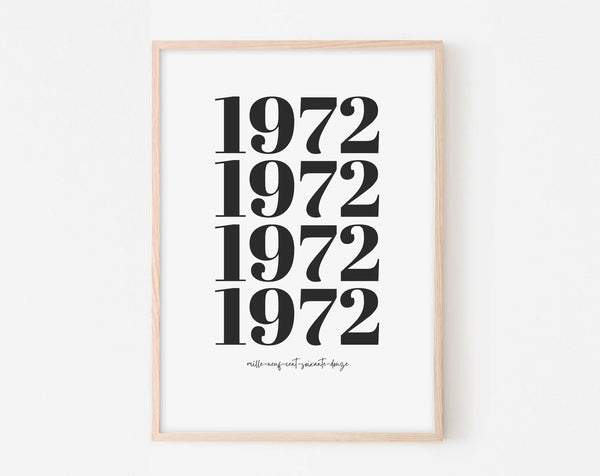 Affiche année 1972 - 52 ans
