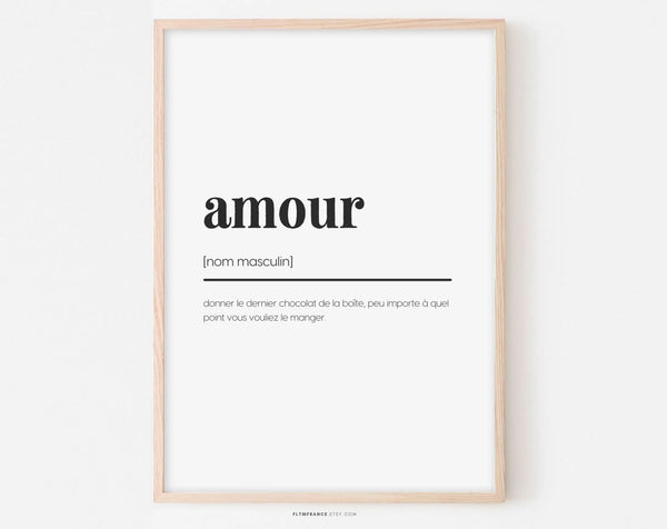 Affiche définition amour - Affiche définition humour