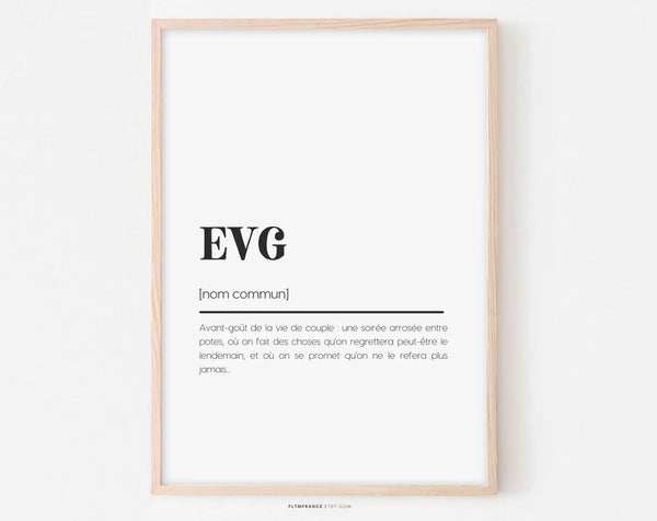 Affiche définition EVG - Affiche humoristique mariage