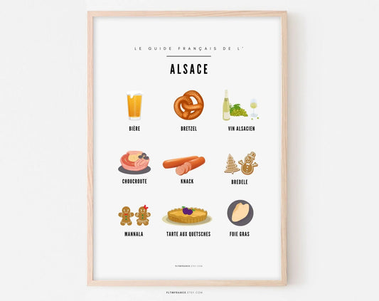 Affiche Guide Alsace - Guide culinaire des spécialités Alsaciennes FLTMfrance
