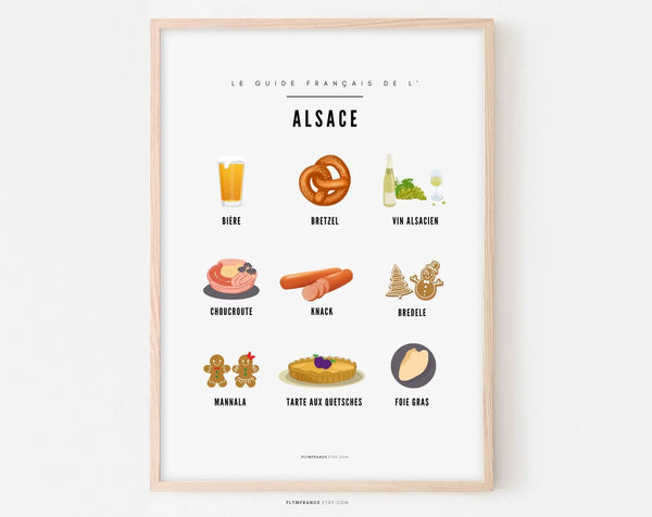 Affiche Guide Alsace - Guide culinaire des spécialités Alsaciennes