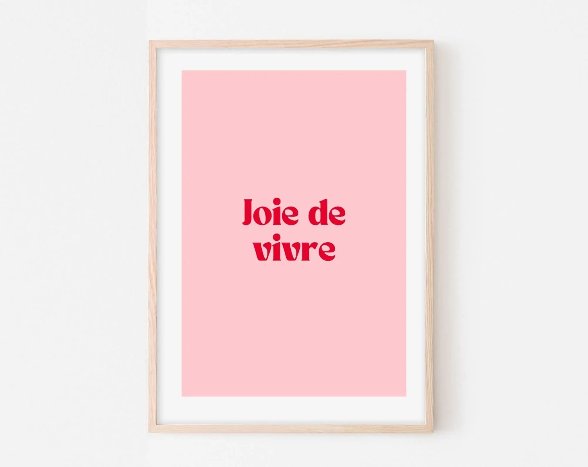 Affiche Joie de vivre - Affiche citation rose - Pink affiche  - Poster à imprimer FLTMfrance