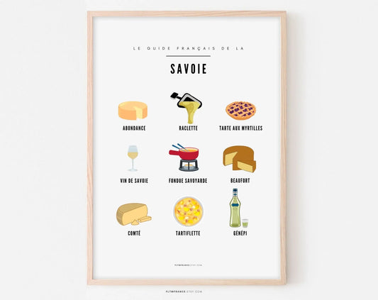 Affiche Guide Savoie - Guide culinaire des spécialités Savoyardes FLTMfrance