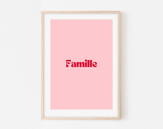 Affiche Famille - Affiche citation rose - Pink affiche  - Poster à imprimer FLTMfrance