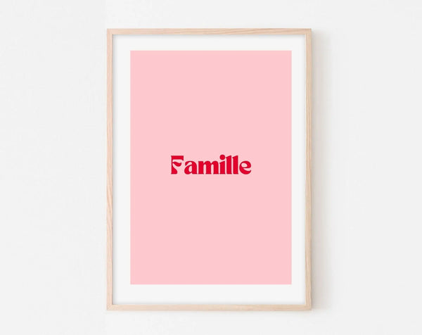 Affiche Famille - Affiche citation rose - Pink affiche  - Poster à imprimer