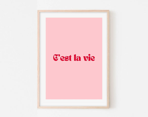 Affiche C'est la vie - Affiche citation rose