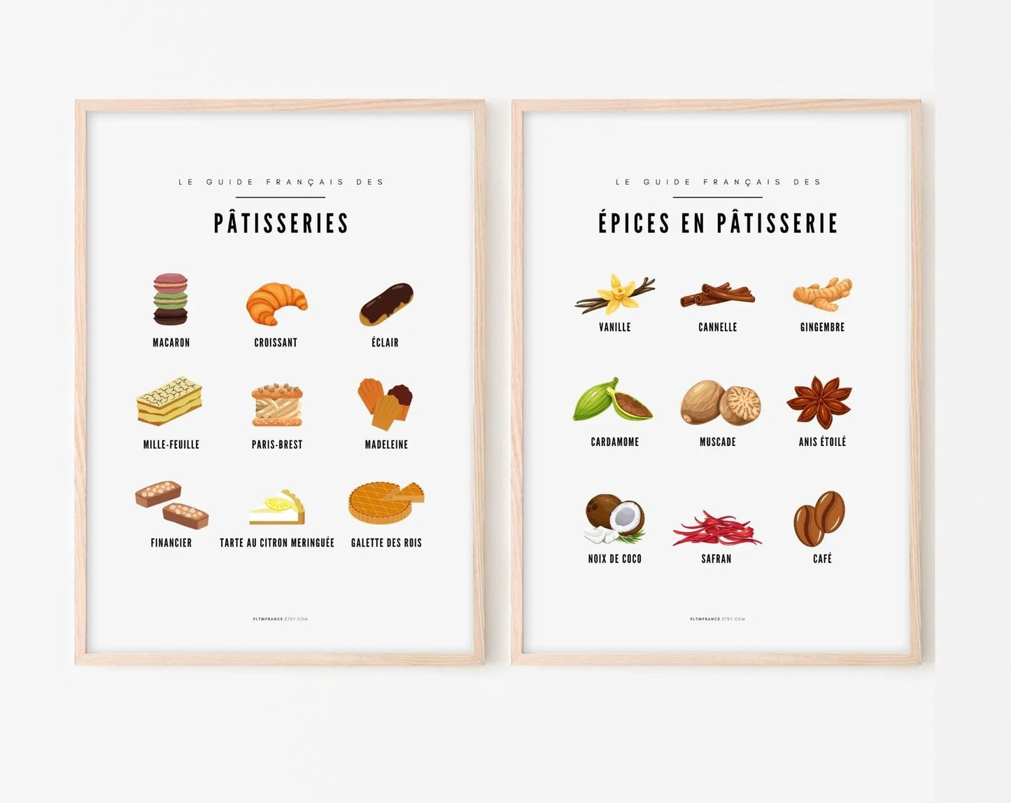 Affiches Guide Pâtisserie et épices en pâtisserie - Le guide français FLTMfrance