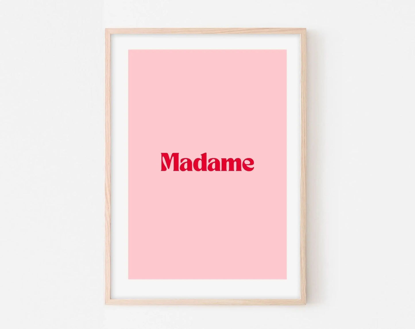 Affiche Madame - Affiche citation rose - Pink affiche  - Poster à imprimer FLTMfrance