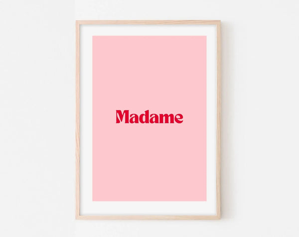 Affiche Madame - Affiche citation rose