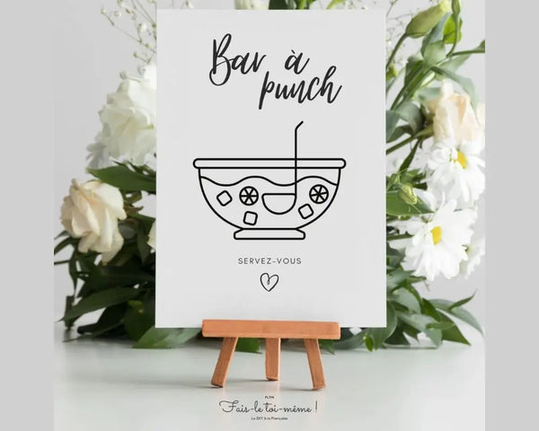 Affiche bar à punch - Affiche décoration événement