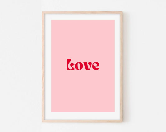 Affiche Love - Affiche citation rose - Pink affiche  - Poster à imprimer FLTMfrance