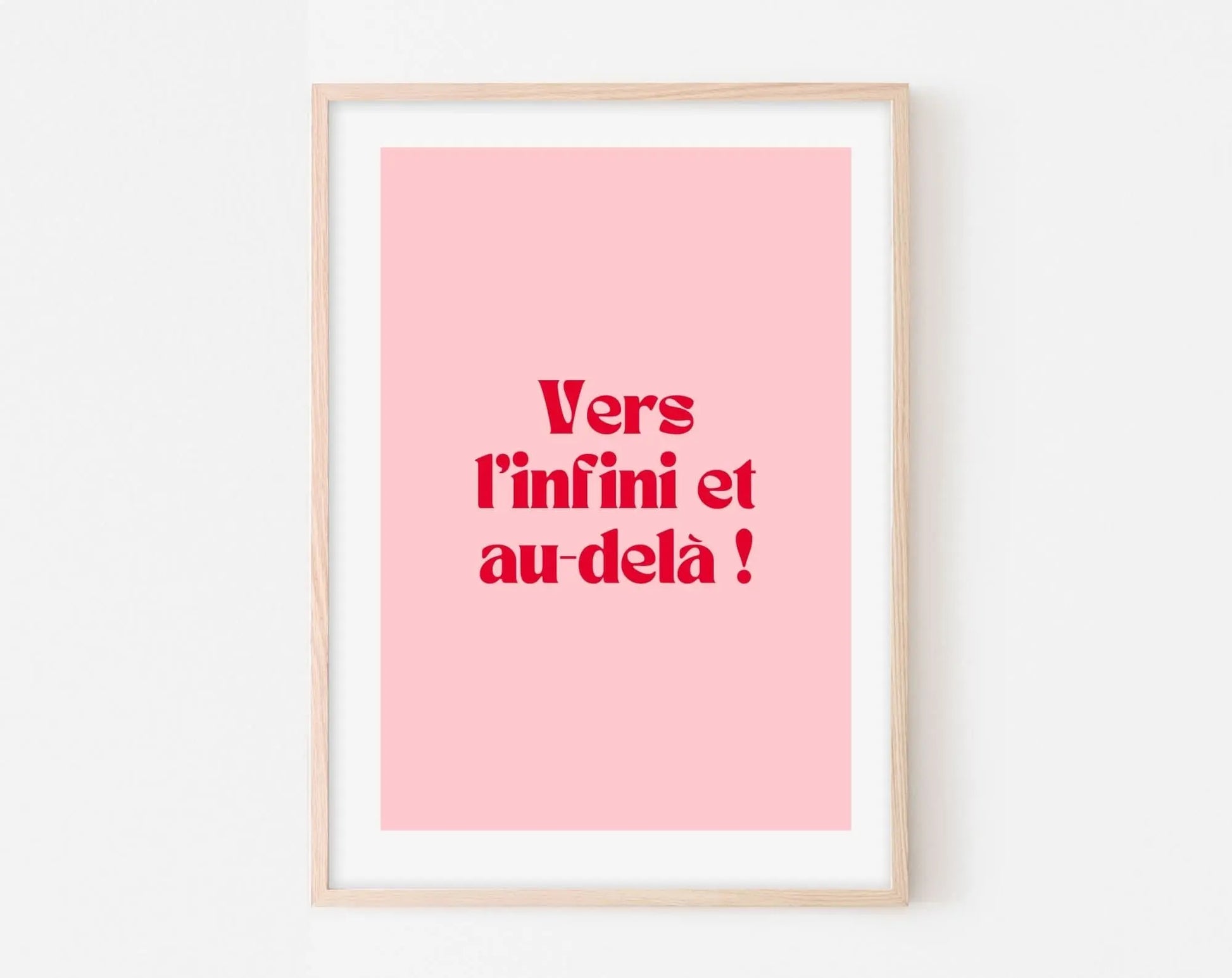Affiche Vers l'infini et au-delà ! - Dessin animé - Affiche citation rose - Pink affiche  - Poster à imprimer FLTMfrance
