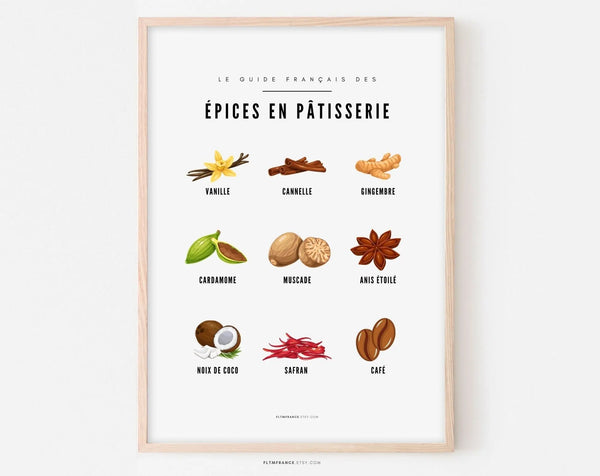 Affiche Epices en pâtisserie - Guide des différentes épices
