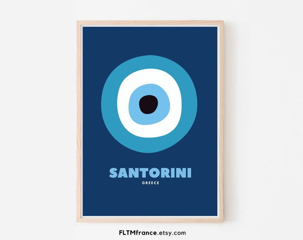Affiche Santorini Greece -  Lieux célèbres de voyage