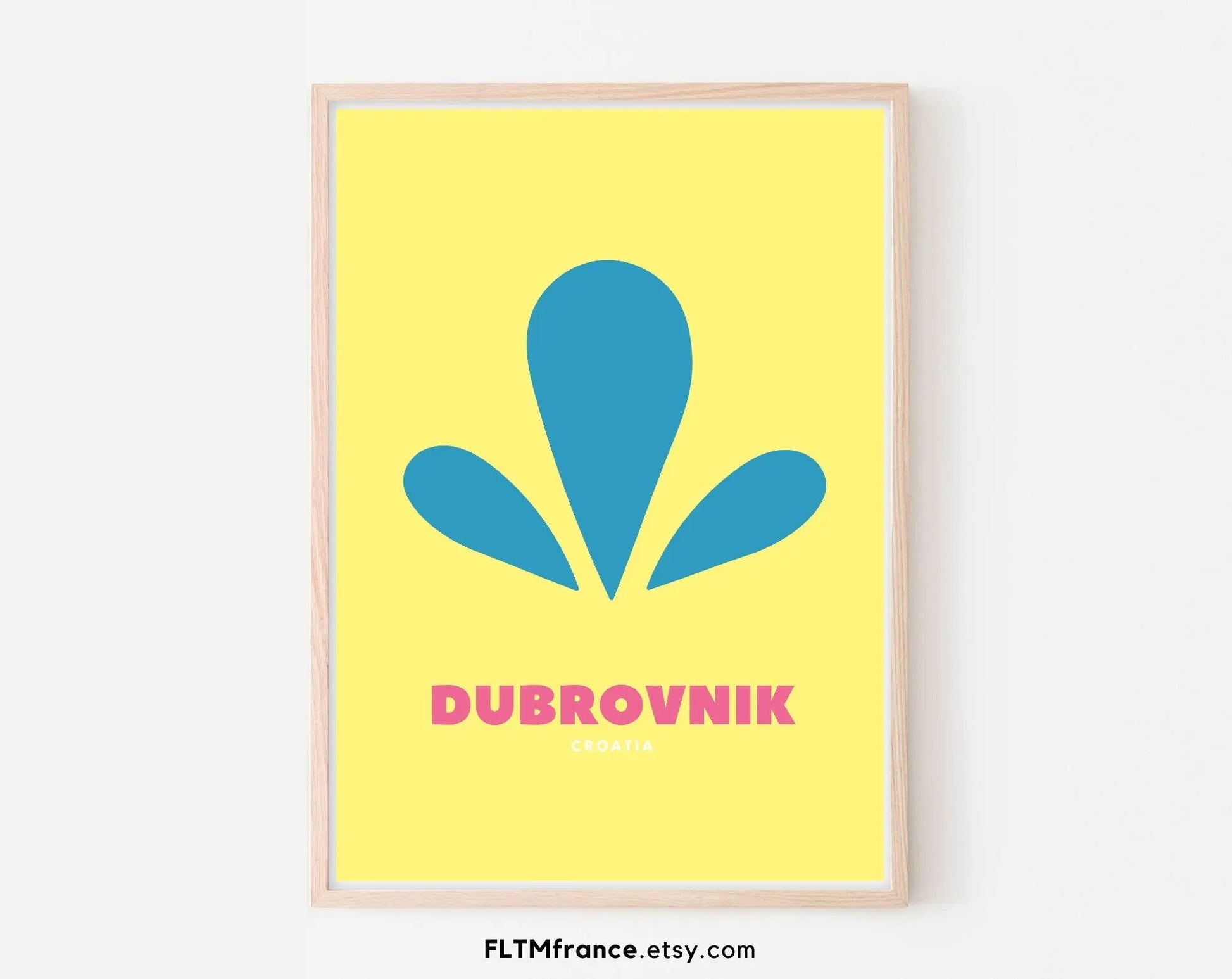 Affiche Dubrovnik Croatia -  Lieux célèbres de voyage - Affiche de voyage - Poster à  imprimer - Décoration murale FLTMfrance