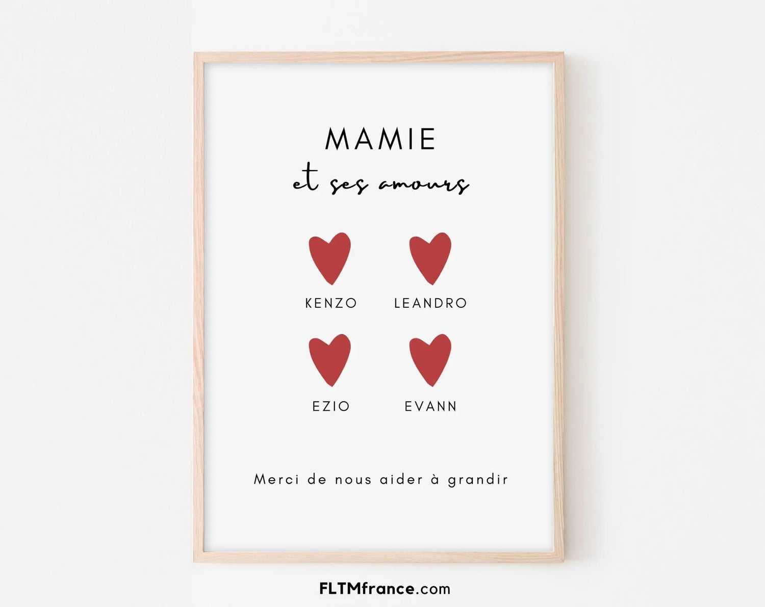 Mamie Affiche personnalisée pour grand-mère, mémé ... - Décoration murale - Fête des grands-mères - Idée cadeau original à imprimer - FLTMfrance