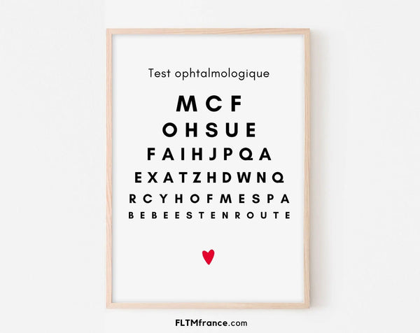 Bébé est en route - Affiche test ophtalmologique - Annonce originale