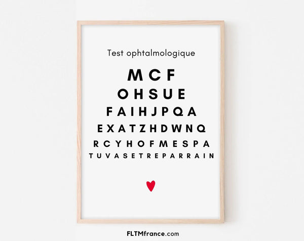 Tu vas être parrain - Affiche test ophtalmologique - Annonce grossesse parrain originale
