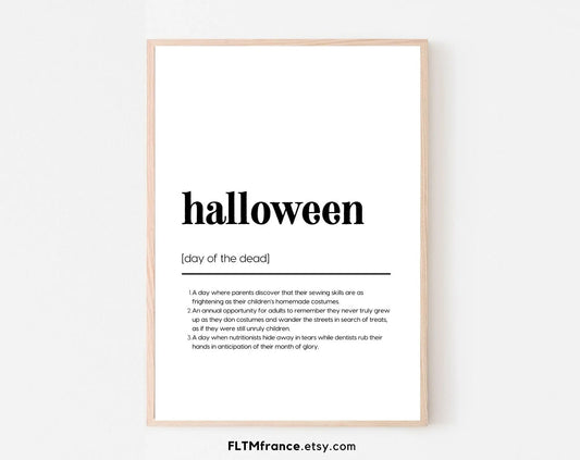 Definition of the word Halloween - Wall Art - Halloween Decor - Halloween Poster – Autumn Decoration - Printable Poster FLTMfrance