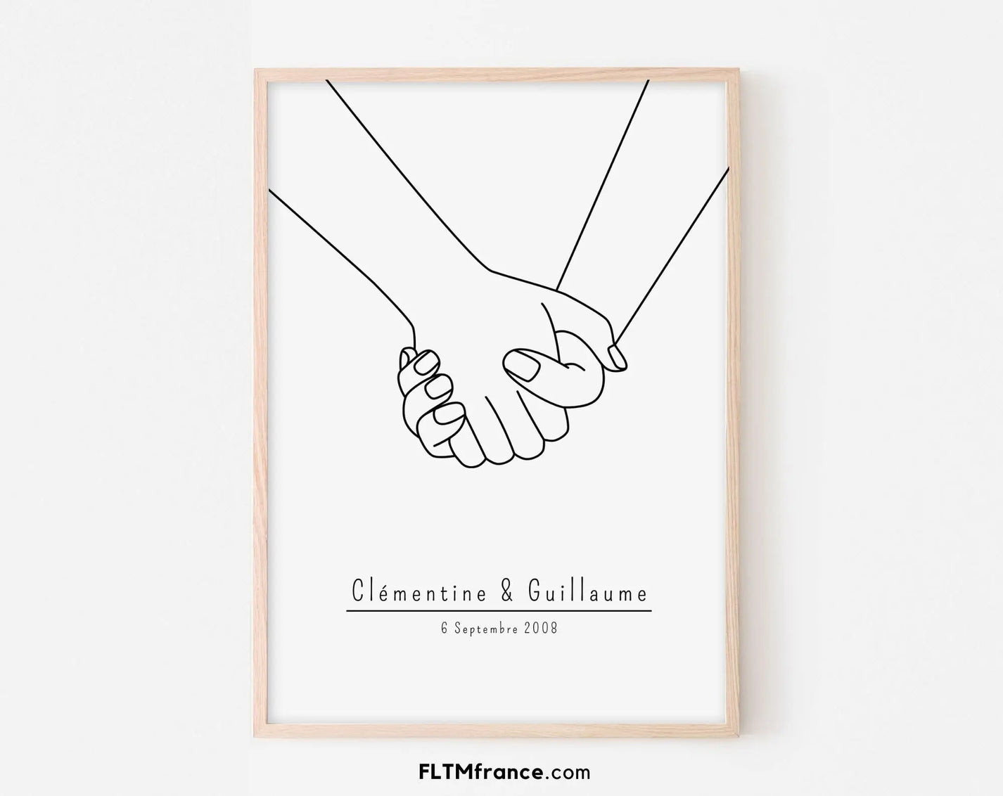 Affiche couple personnalisée - L'illustration Mains 