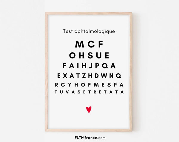 Tu vas être tata - Affiche test ophtalmologique - Annonce grossesse tante originale