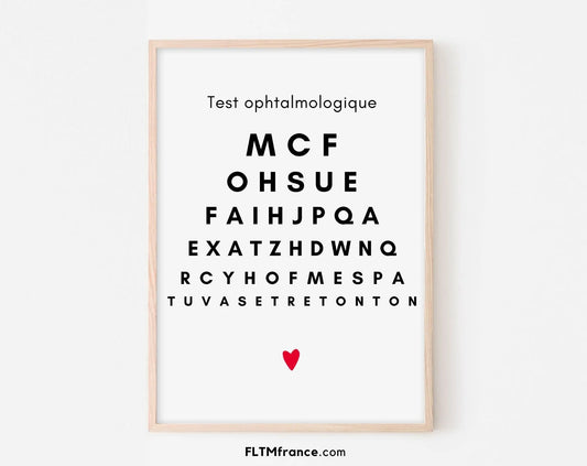 Tu vas être tonton - Affiche test ophtalmologique - Annonce grossesse oncle originale - FLTMfrance