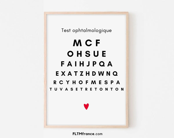 Tu vas être tonton - Affiche test ophtalmologique - Annonce grossesse oncle originale