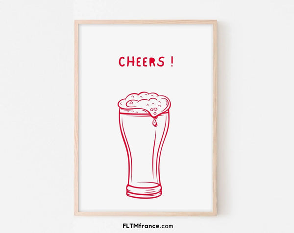 Affiche Cheers - Poster cocktail bière alcool