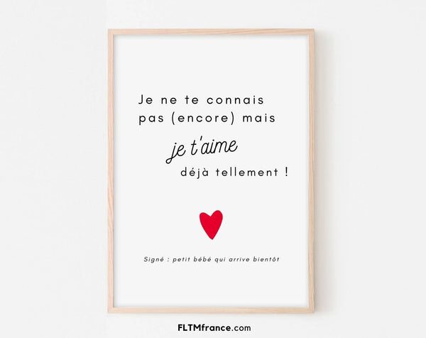 Je ne te connais pas (encore) mais je t'aime déjà tellement ! - Annonce de grossesse originale