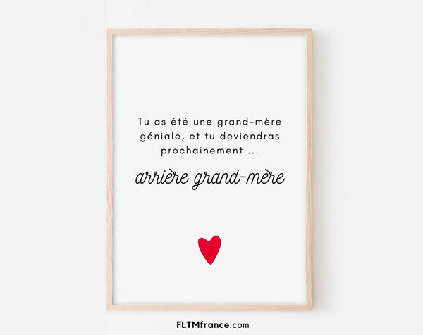 Grand-mère géniale, tu vas être arrière grand-mère - Carte annonce grossesse