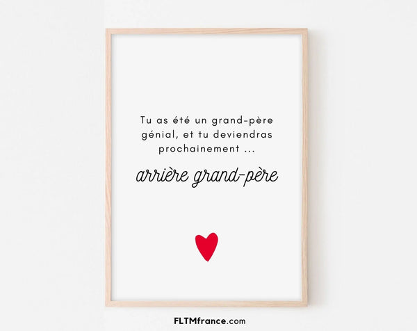 Grand-père génial tu vas être arrière grand-père - Annonce grossesse originale