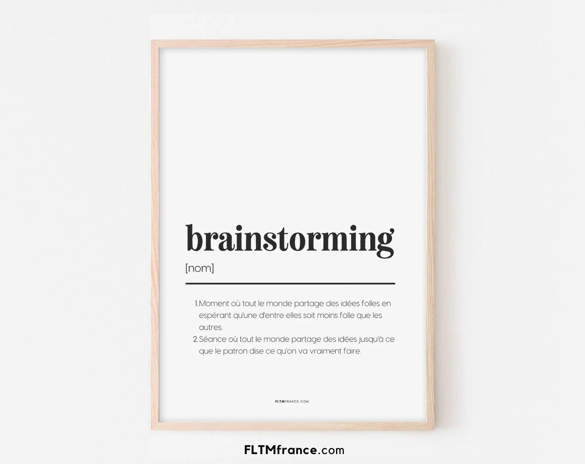 Brainstorming - Expression du bureau - Affiche pour la décoration au travail ou télétravail - Poster à imprimer FLTMfrance