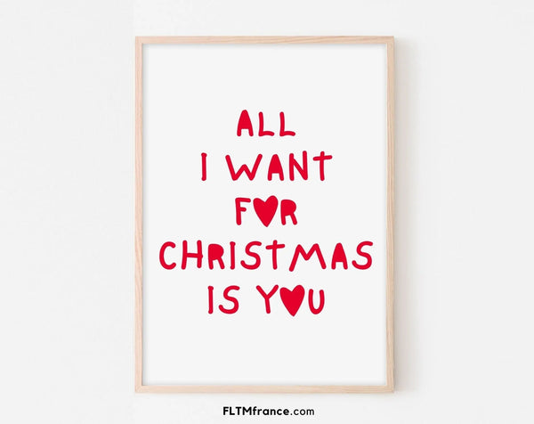 Affiche All I want for Christmas is you - Décoration de noël