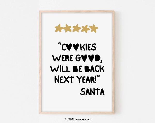 Cookies du père noël affiche humour - Décoration de noël