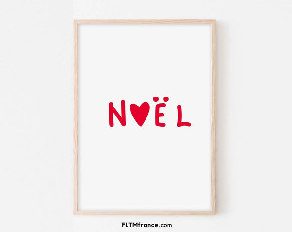 Affiche Noël cœur - Décoration de noël