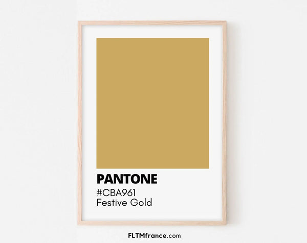 Affiche Pantone noël doré - Décoration de noël