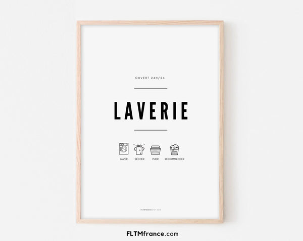Affiche Laverie - Affiche décoration buanderie