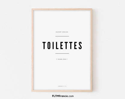 Affiche Toilettes - Affiche pour la décoration des toilettes, WC - Décoration humour, design et moderne - Poster à imprimer FLTMfrance