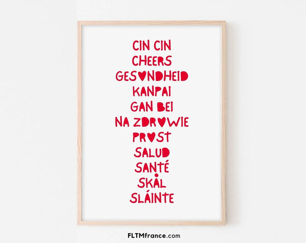 Affiche Cheers, Santé ... - Affiche apéritif
