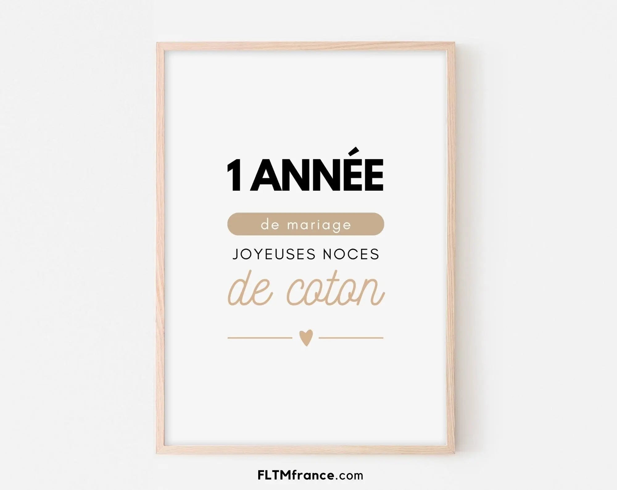 Cadeau 1 an de mariage - Noces de coton - FLTMfrance