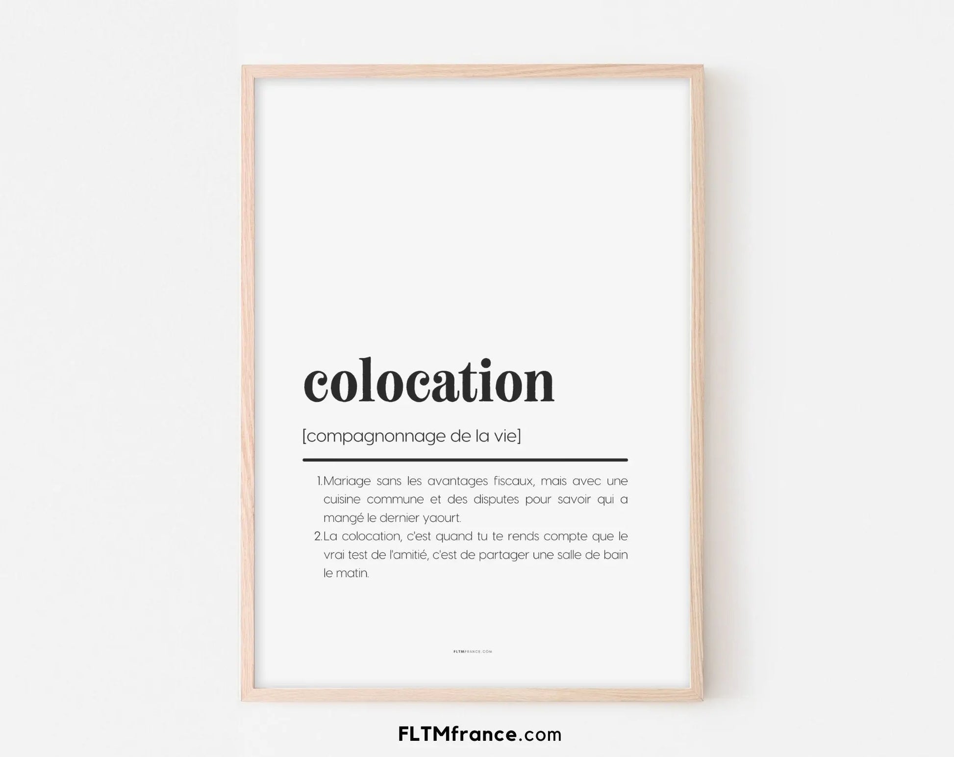 Affiche définition colocation - Affiche définition humour FLTMfrance