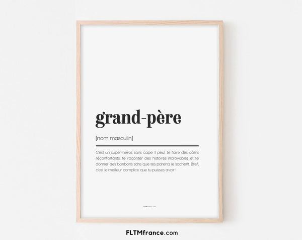 Affiche définition grand-père - Affiche définition humour famille