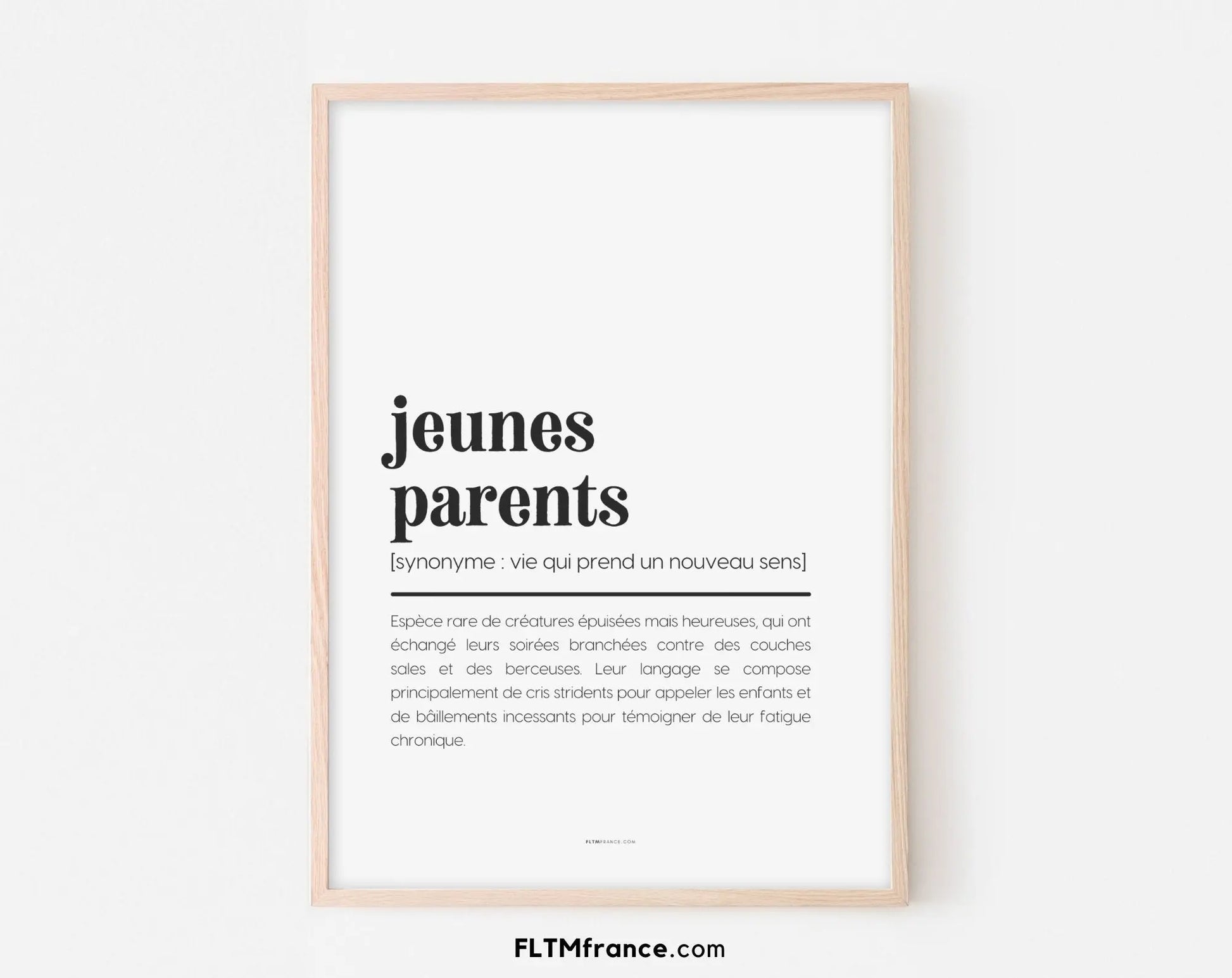 Affiche définition jeunes parents - Affiche définition humour famille - FLTMfrance