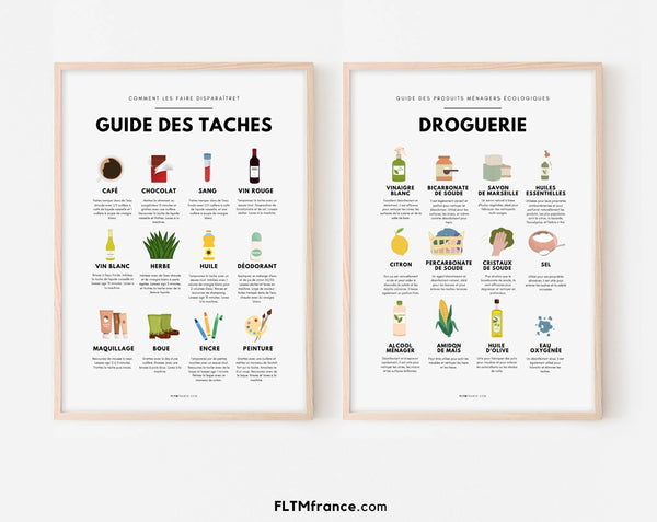 Affiches buanderie en couleurs