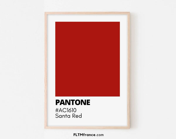 Affiche Pantone rouge de noël - Décoration de noël