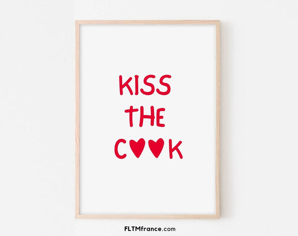 Affiche Kiss the cook - Affiche humour cuisine