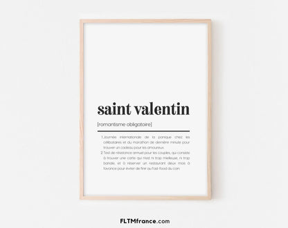 Saint-Valentin Définition humour - Affiche Saint-Valentin FLTMfrance