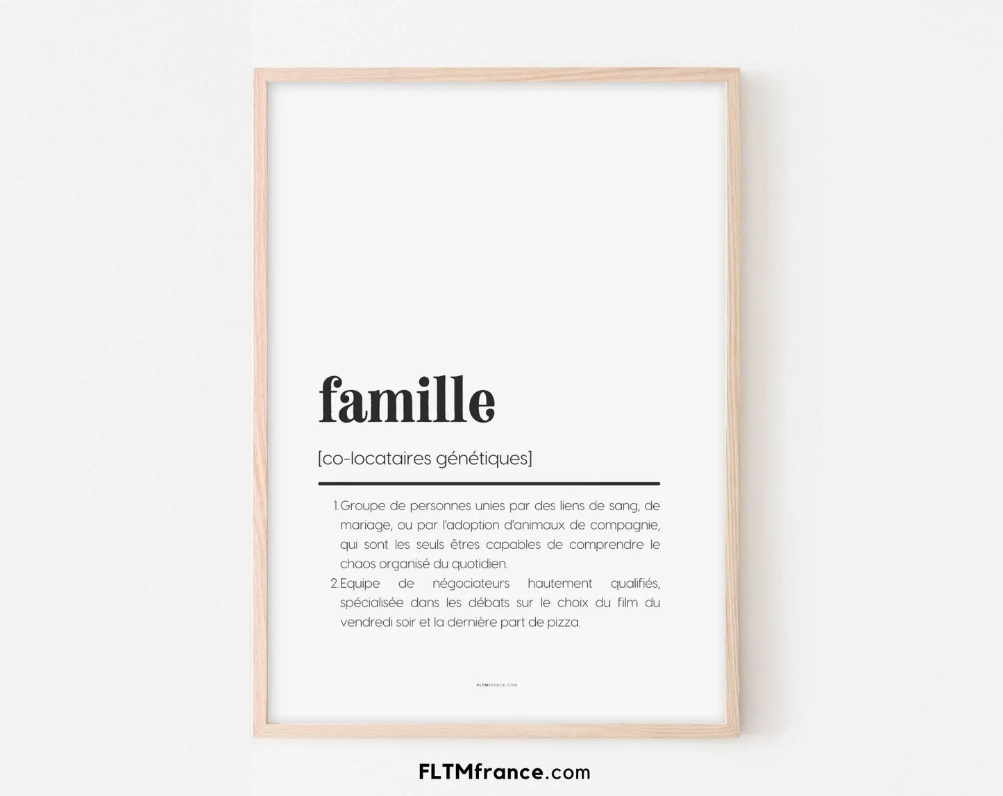 Affiche définition famille humour - Affiche définition humour famille FLTMfrance