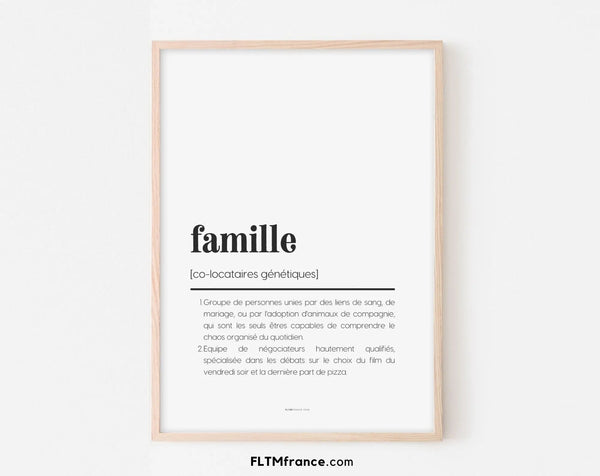 Affiche définition famille - Affiche définition humour famille