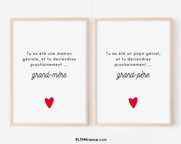 Affiches Annonce aux grands-parents - Annonce grossesse originale